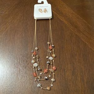 Croft & Barrow Multicolor Beaded Necklace and Earrings